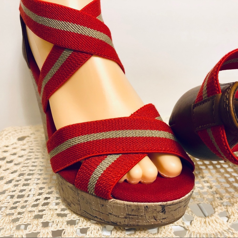 Vintage style 1980’s platform wedge cork sandles 6